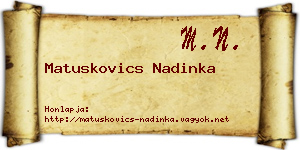 Matuskovics Nadinka névjegykártya